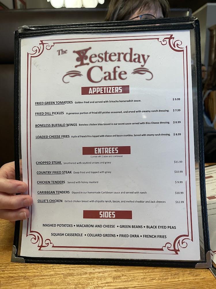 The Yesterday Cafe Menu image 2